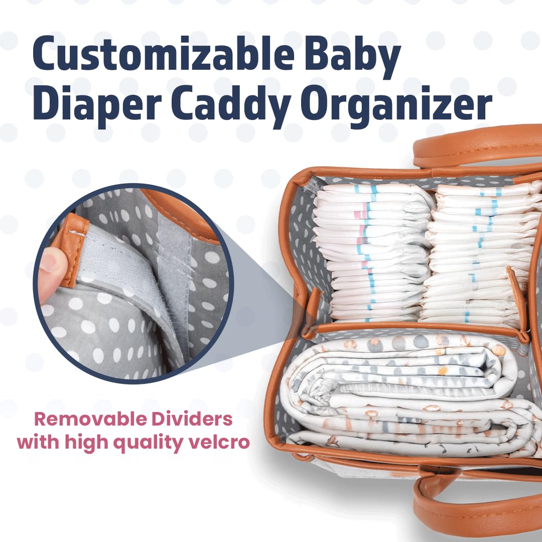 Melliberry diaper caddy in a tidy nursery setup
