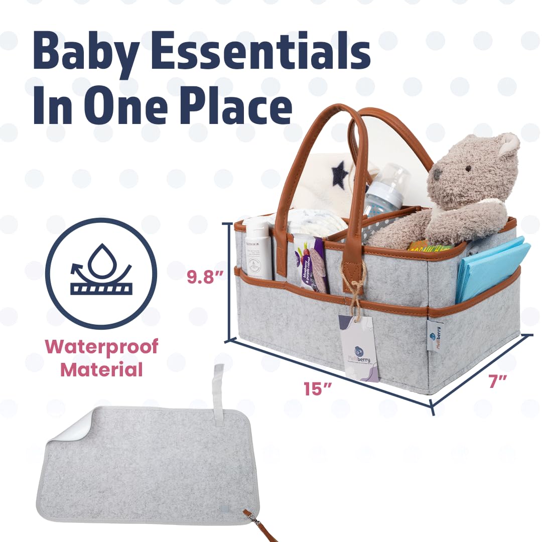 Melliberry diaper caddy in soft felt material for durability