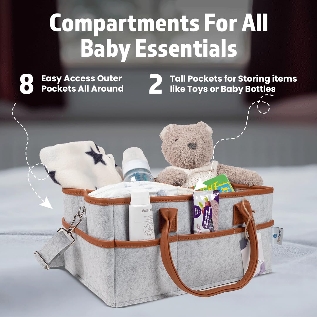 Melliberry diaper caddy wide-opening design for quick access to wipes