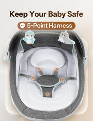 MelloBubbz electric baby swing touch panel for quick, convenient adjustments.