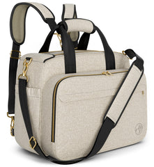 Mellories 4 in 1 convertible diaper bag tote beige with roomy compartments for quick access