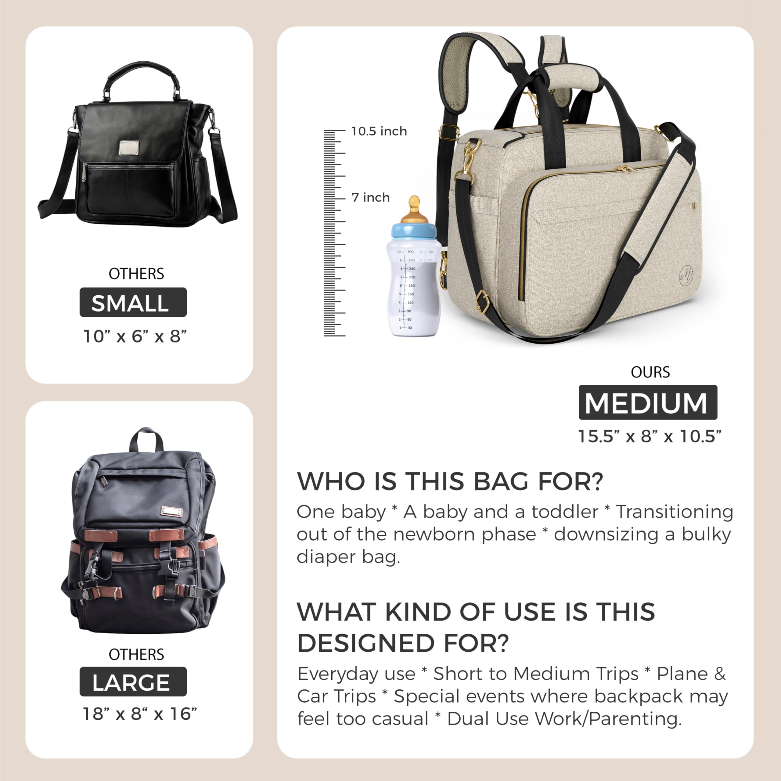 Mellories stroller-strap-adjusted bag secures to any stroller with ease