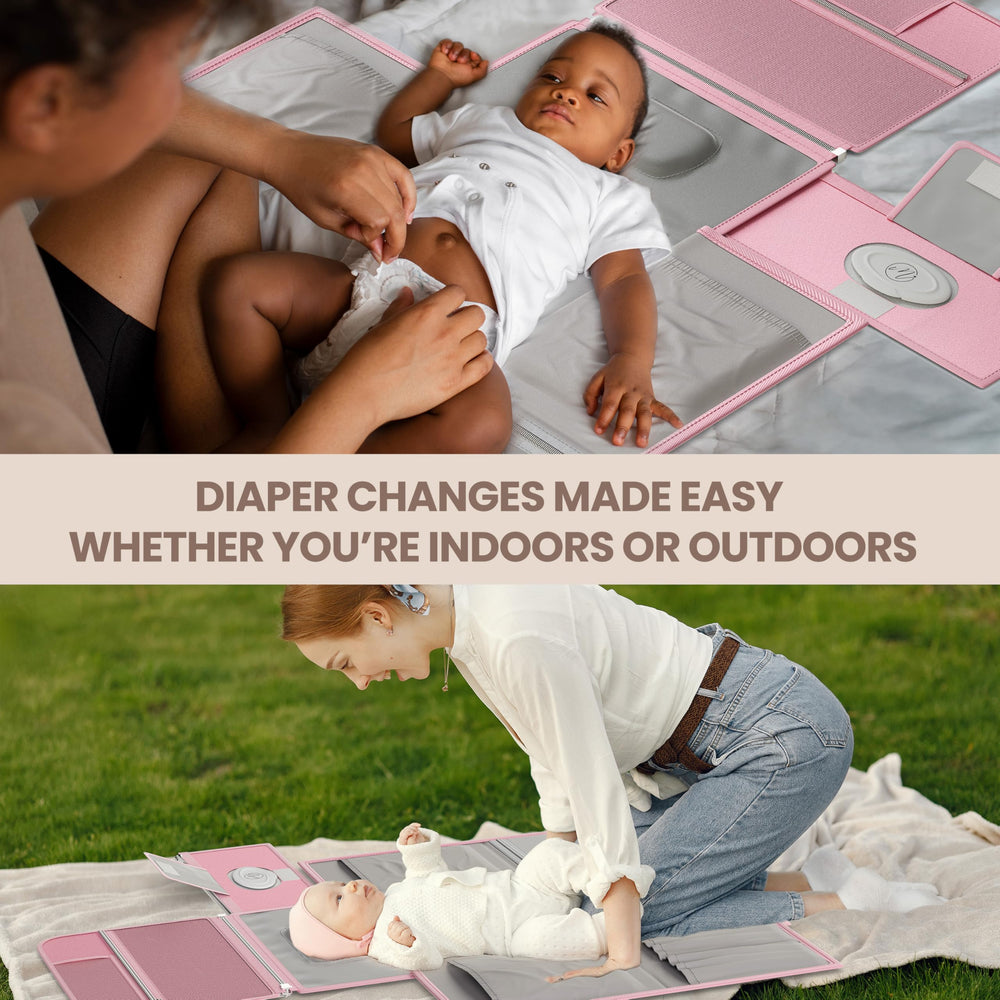 Mellories matching-pouch doubles as extra storage for wipes and creams