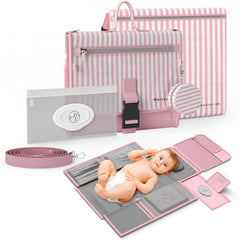 Mellories portable diaper pad open compartments shown for organized on-the-go diaper changes