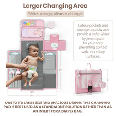 Mellories waterproof surface resists spills for easy cleanup after diaper changes