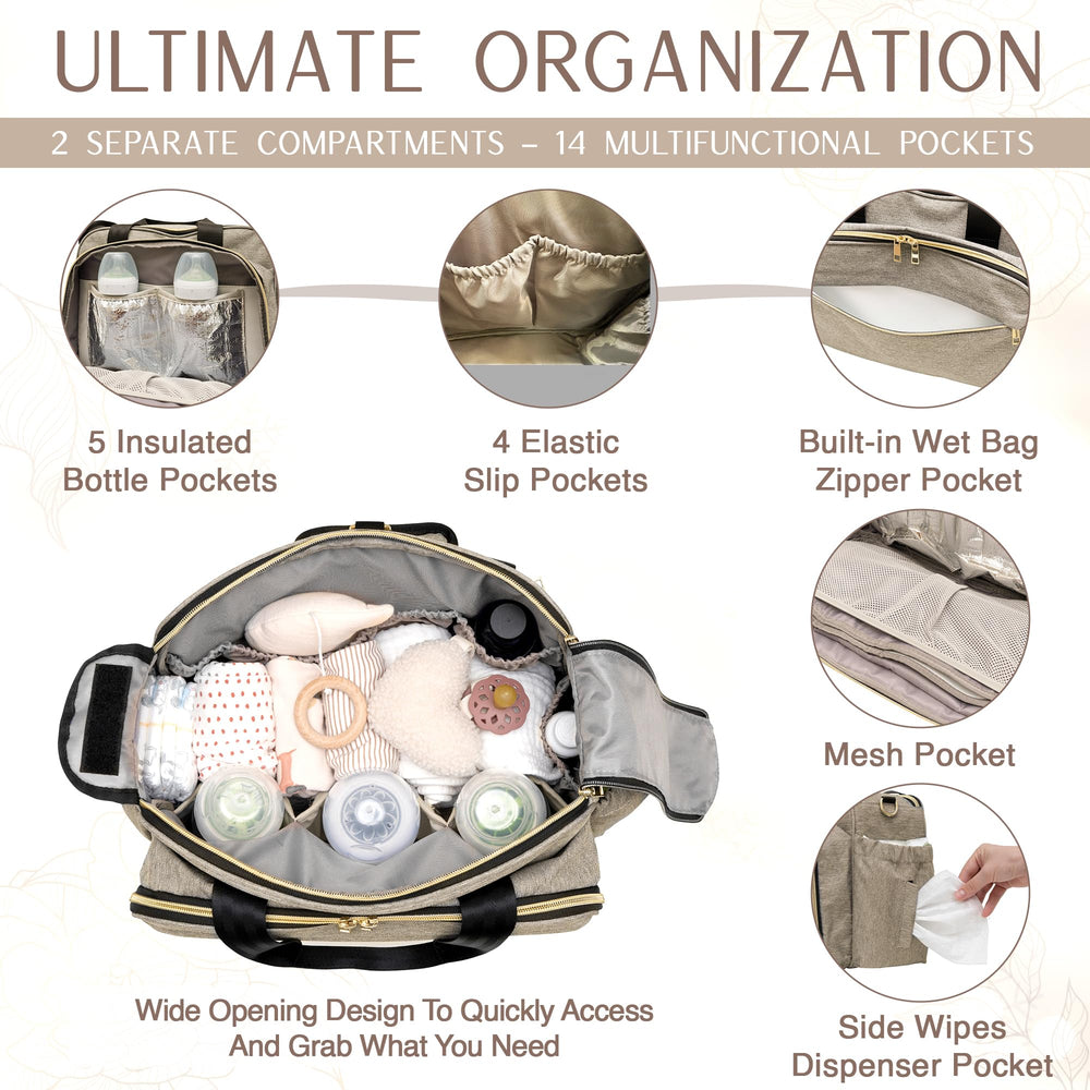 Mellories waterproof-oxford-cloth-beige exterior withstands daily wear and easy cleaning