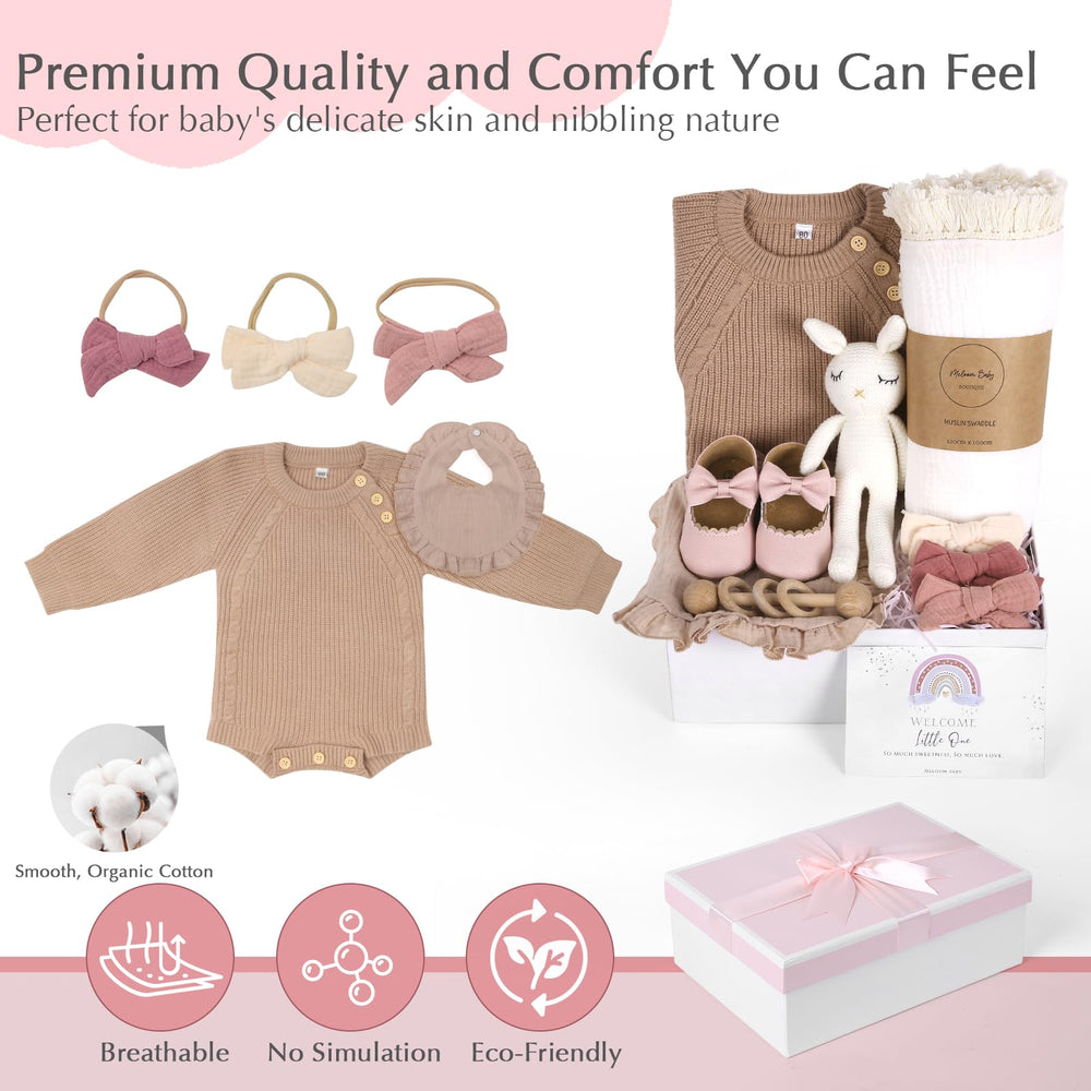 meloom deluxe knitted long sleeve onesie, soft breathable garment for daily wear