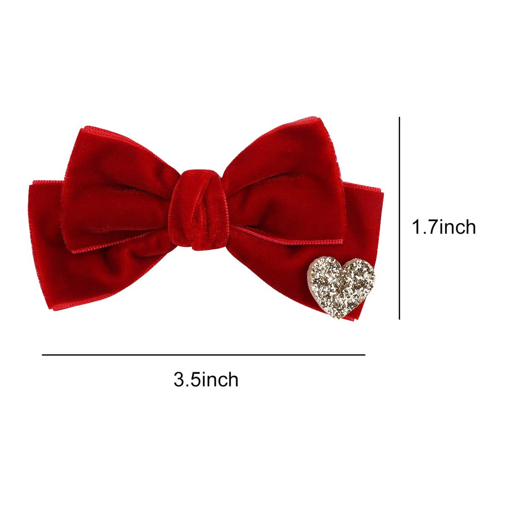 Melyde red velvet hair bow gift-ready packaging for presents