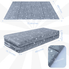MeMoreCool foldable play mat in folded setup for easy storage after play.