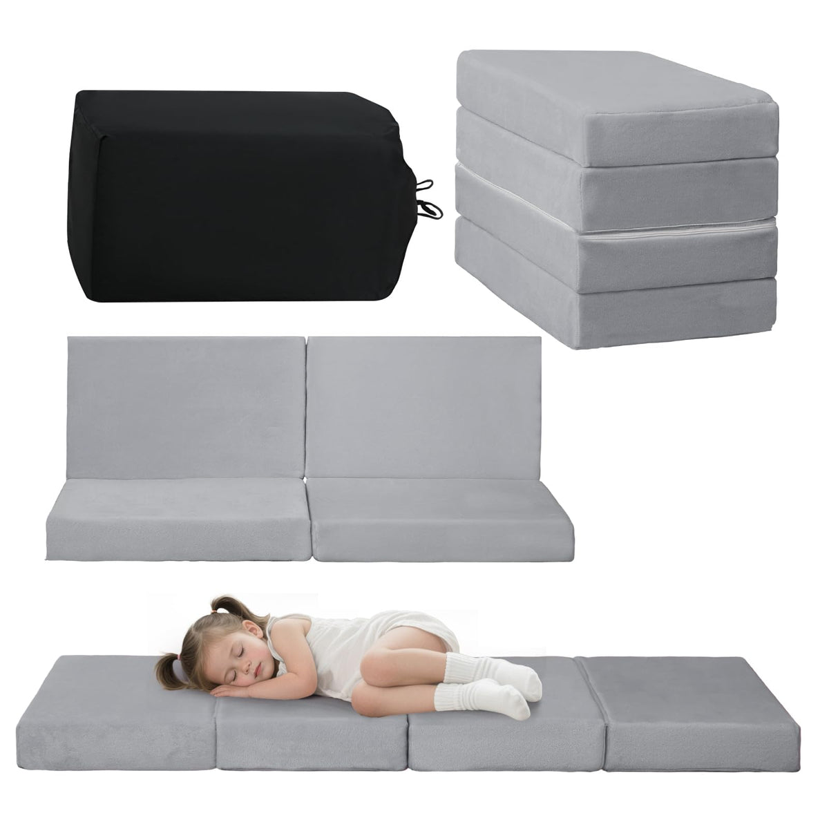 MeMoreCool Kids Foldable Floor Mattress compact-storage visualization for easy home and daycare use