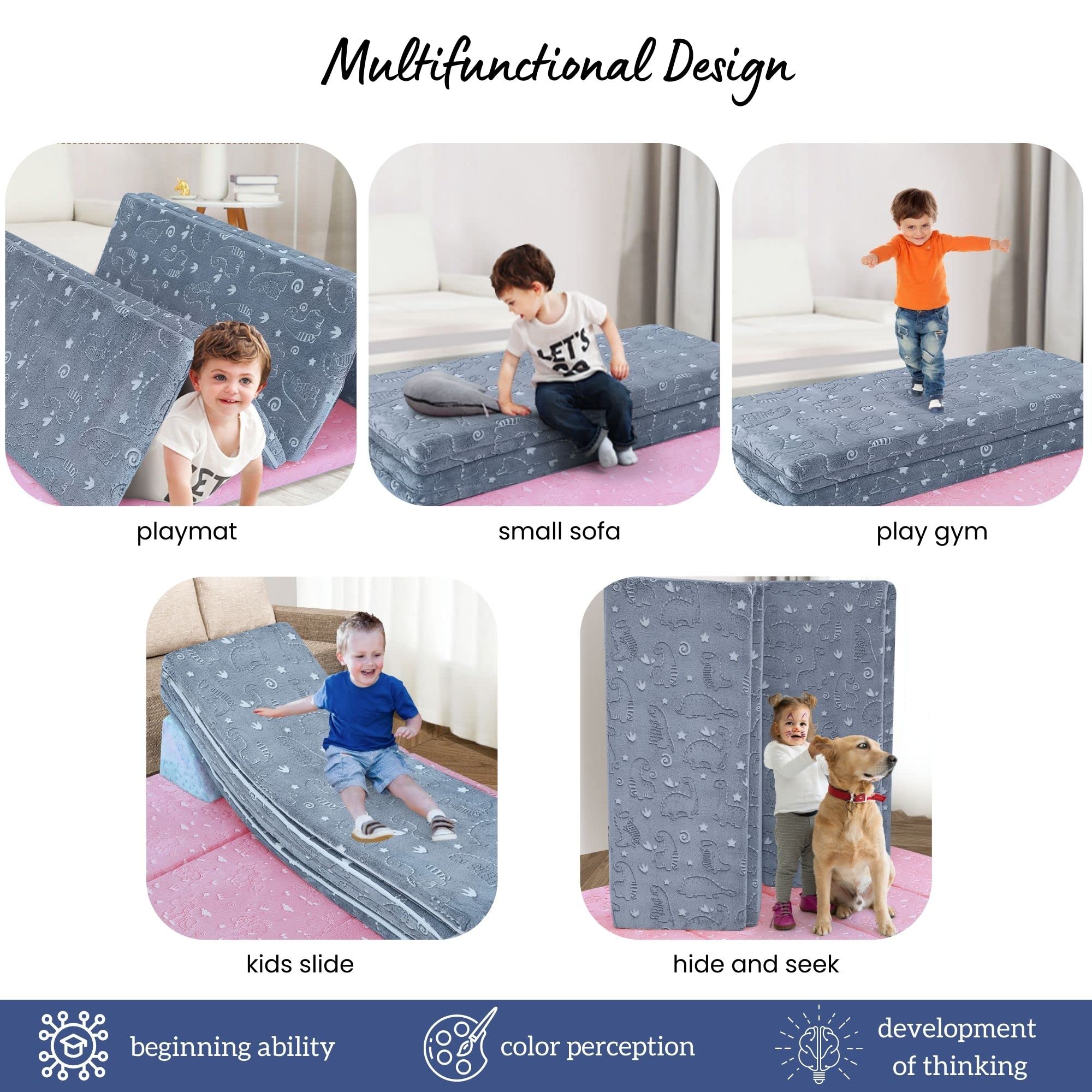 MeMoreCool soft foam cushion offers versatile comfort for crawling and naps.
