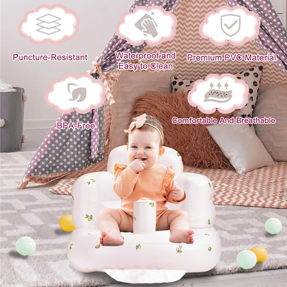 Mengduxd inflatable baby seat is compact and easy-clean for quick wipe-downs