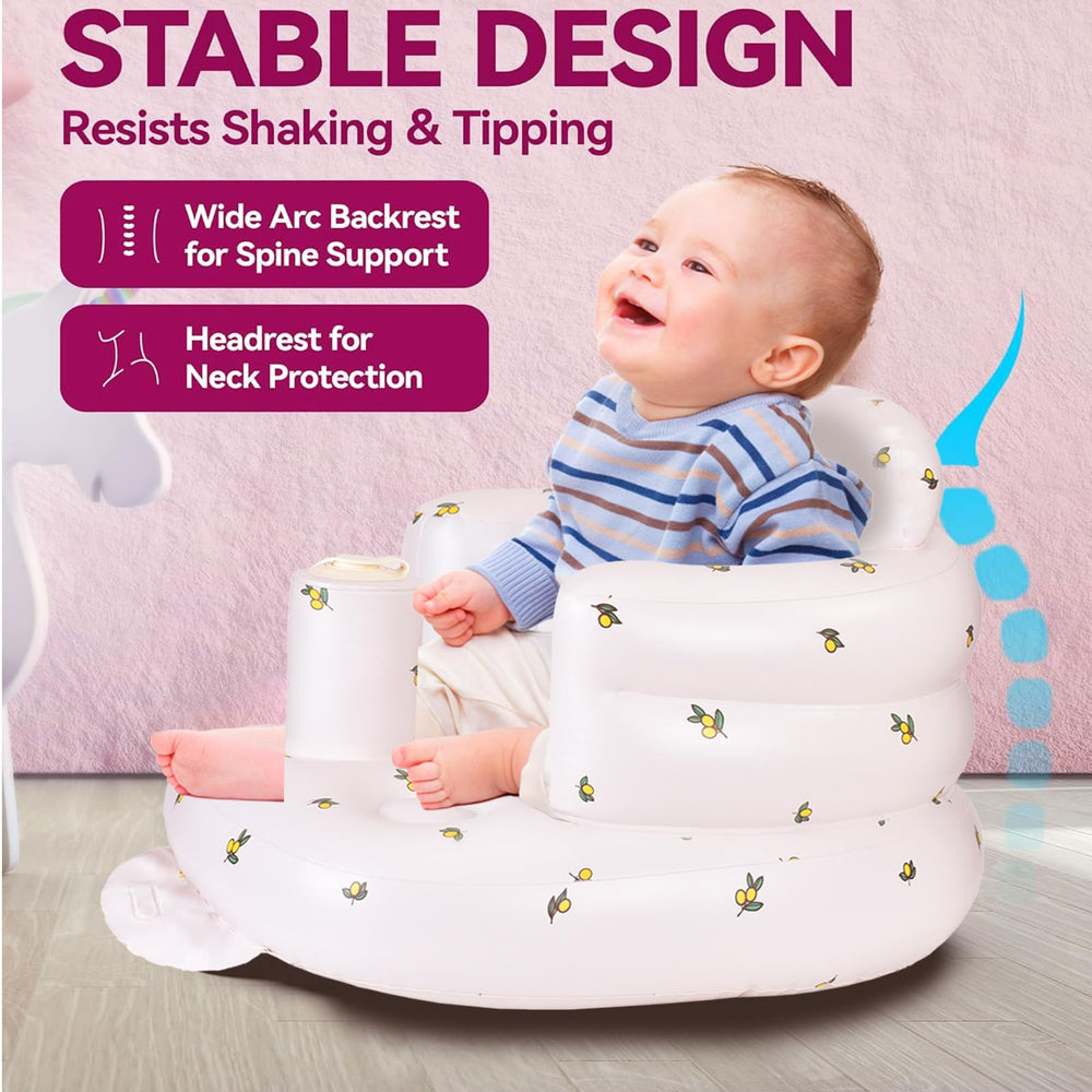 Mengduxd inflatable baby seat with high armrests for secure containment and comfort
