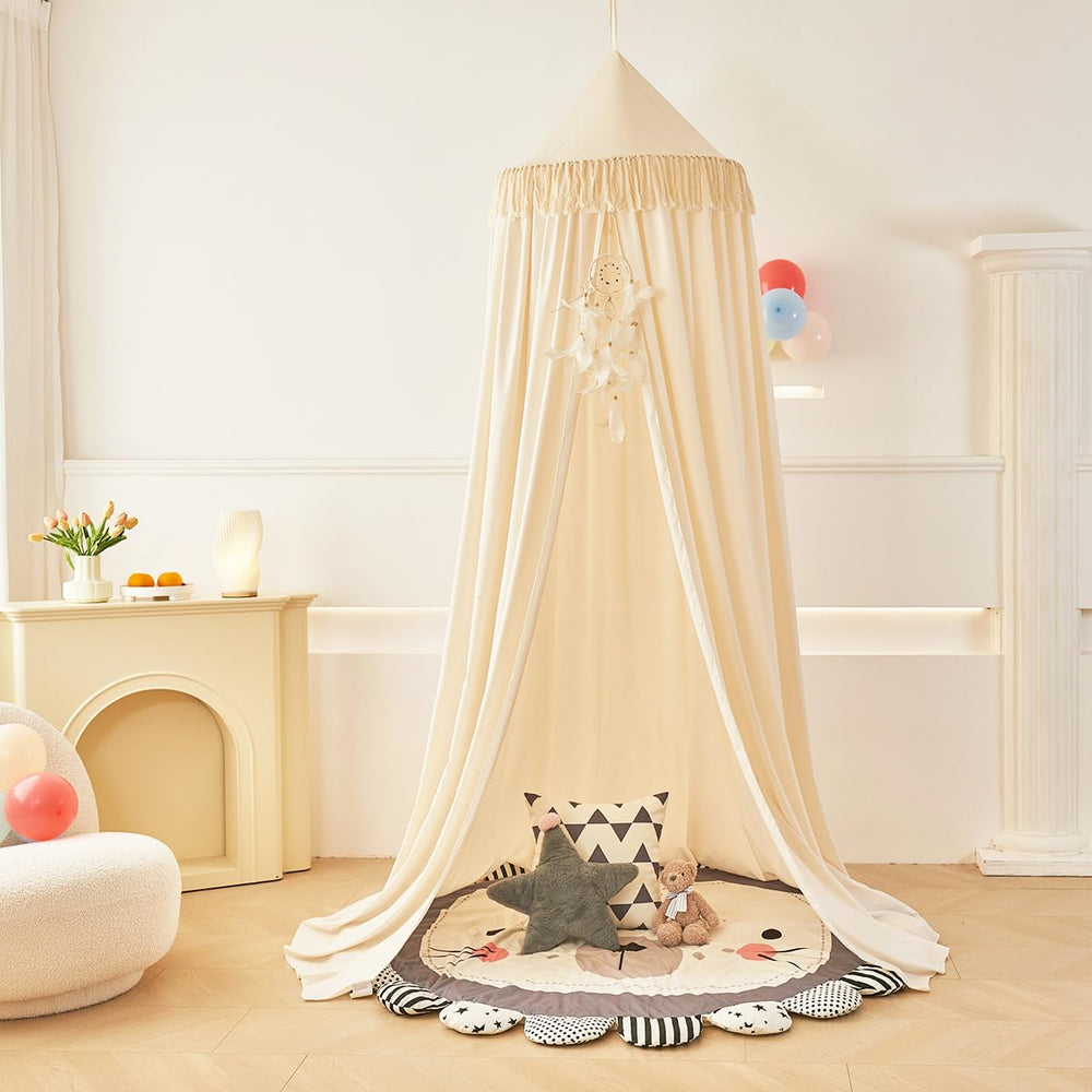 Mengersi easy-assembly-nighttime canopy simplifies bedtime setup