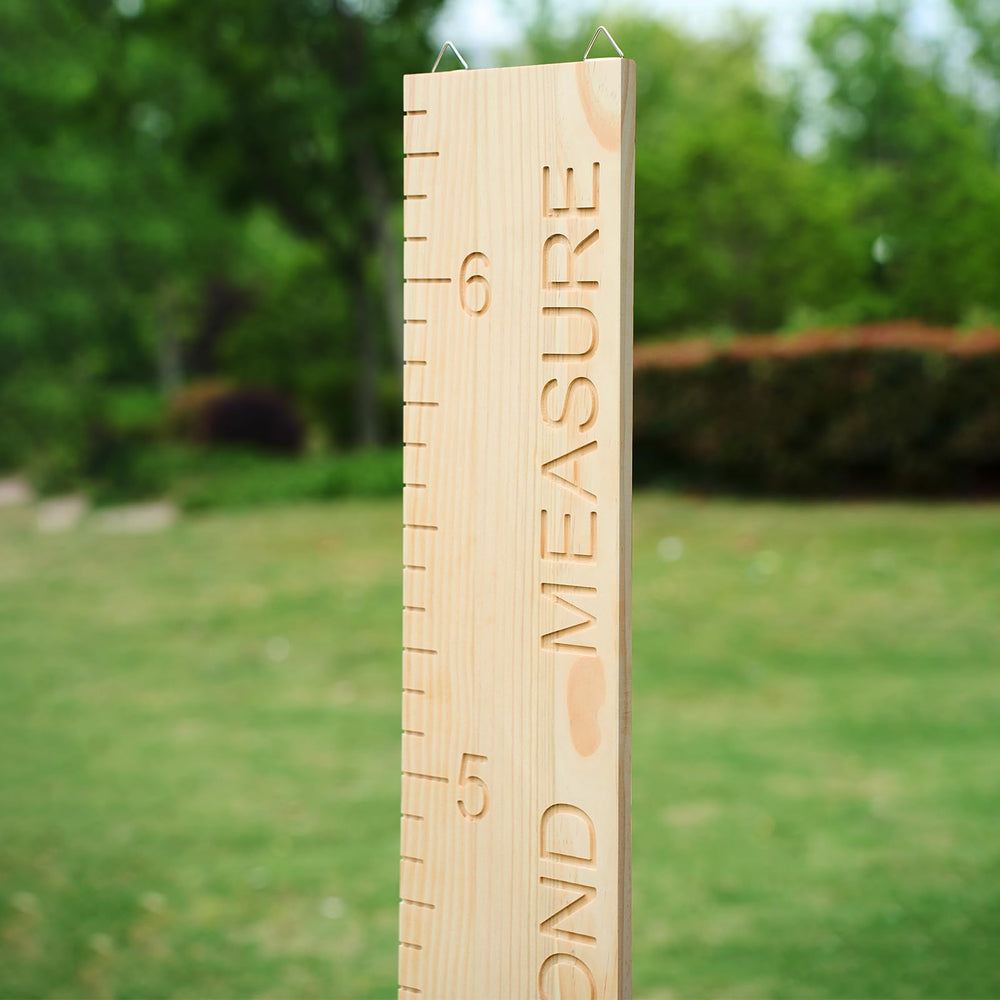 Mengliky one-piece height chart wall-mounted shows natural wood texture for timeless decor.
