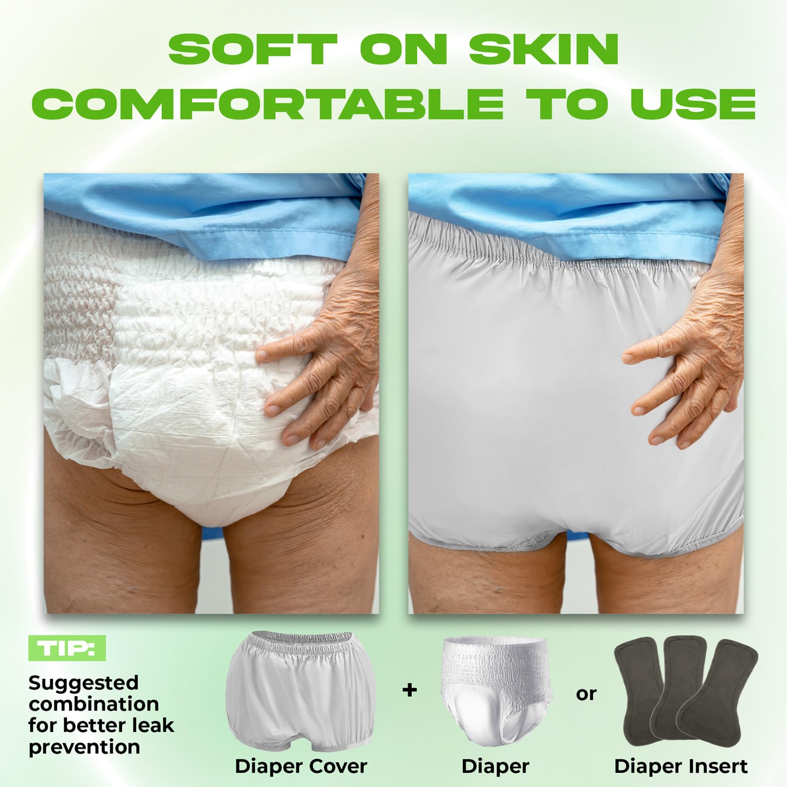 Menpol reusable rubber pants illustrate versatile uses for light incontinence and travel.