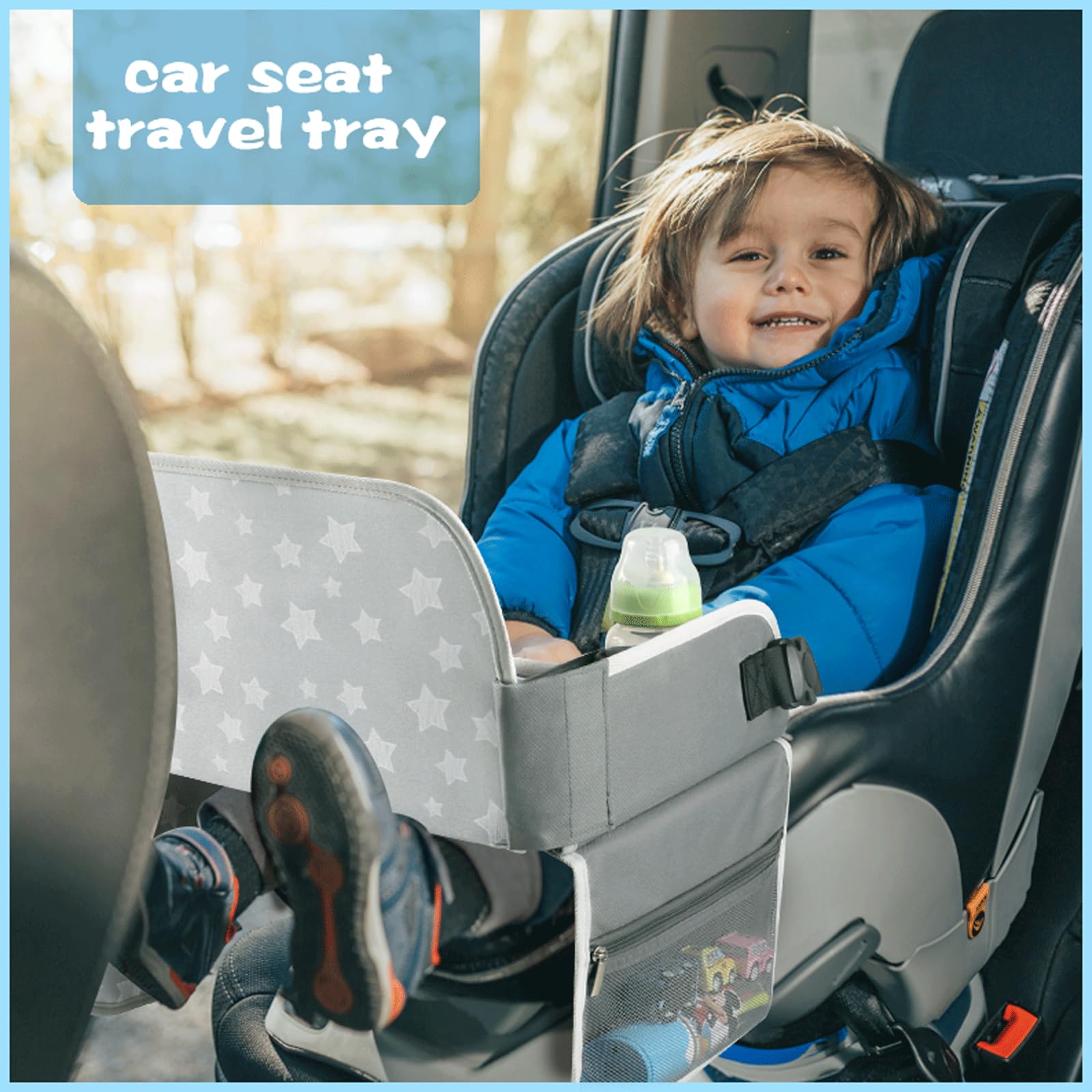 MENZOKE Kids Travel Tray with dry erase board helps quick notes during travel.