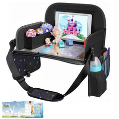 MENZOKE kids travel tray with dry erase board keeps little artists engaged on long car rides.