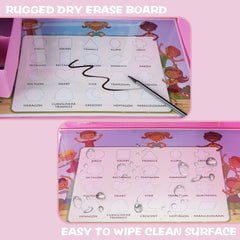 MENZOKE Kids Travel Tray dry erase board lets little artists doodle during flights.