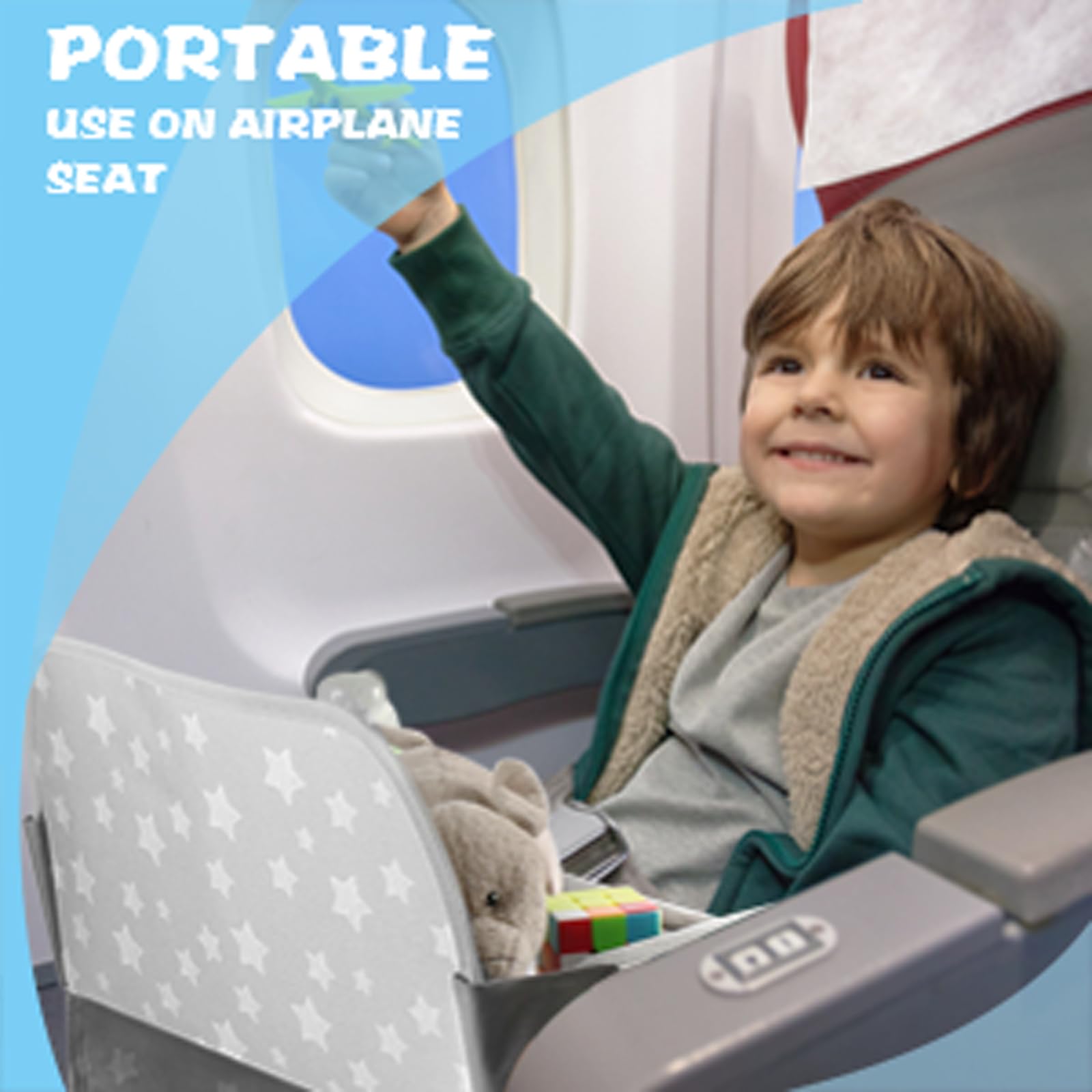 MENZOKE Kids Travel Tray durable polyester 600D withstands daily travel use.