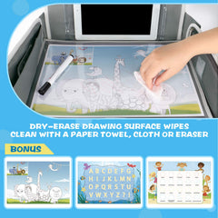 MENZOKE Kids Travel Tray iPad Holder keeps devices secure while traveling.