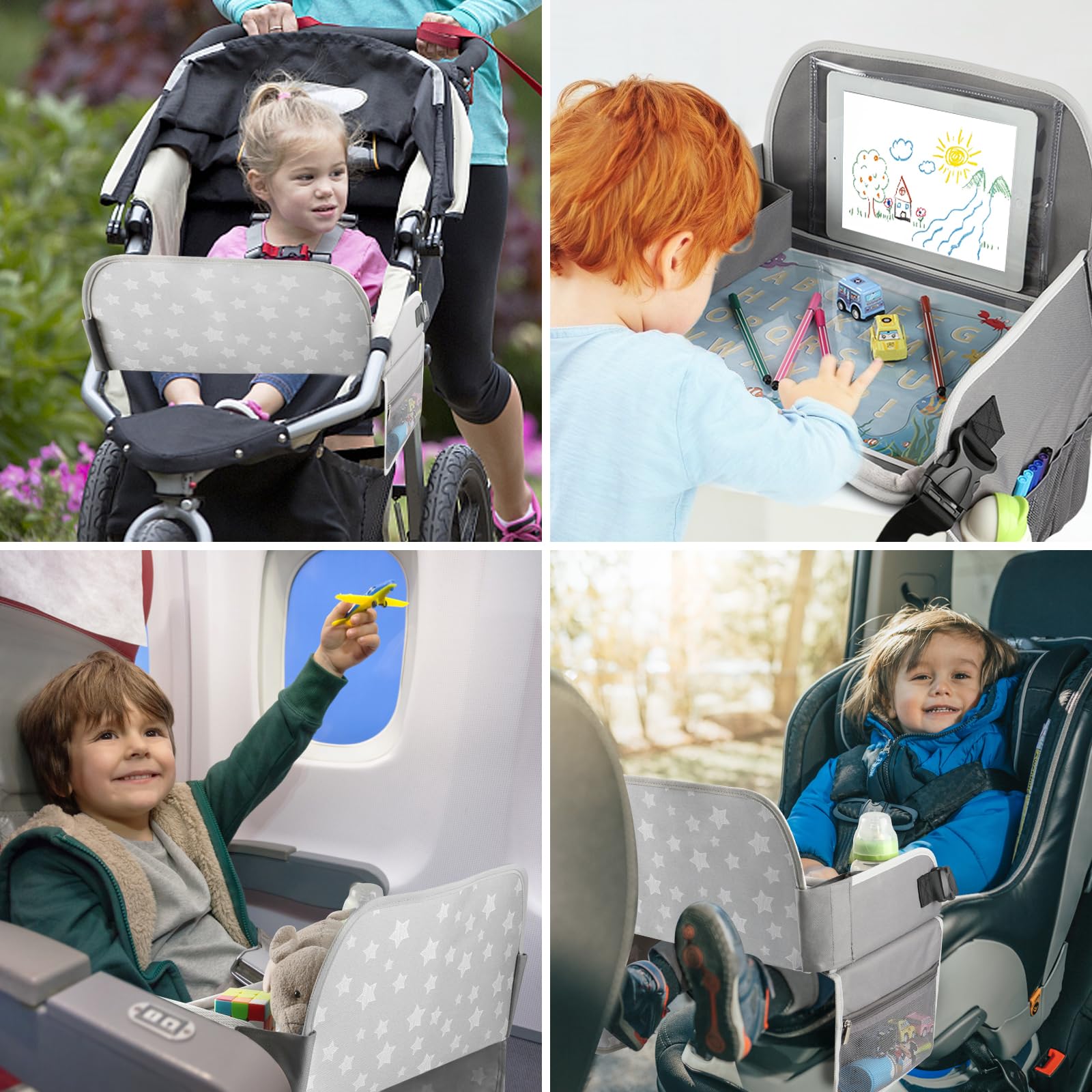 MENZOKE Kids Travel Tray soft-edge-guard design enhances safety during busy trips.