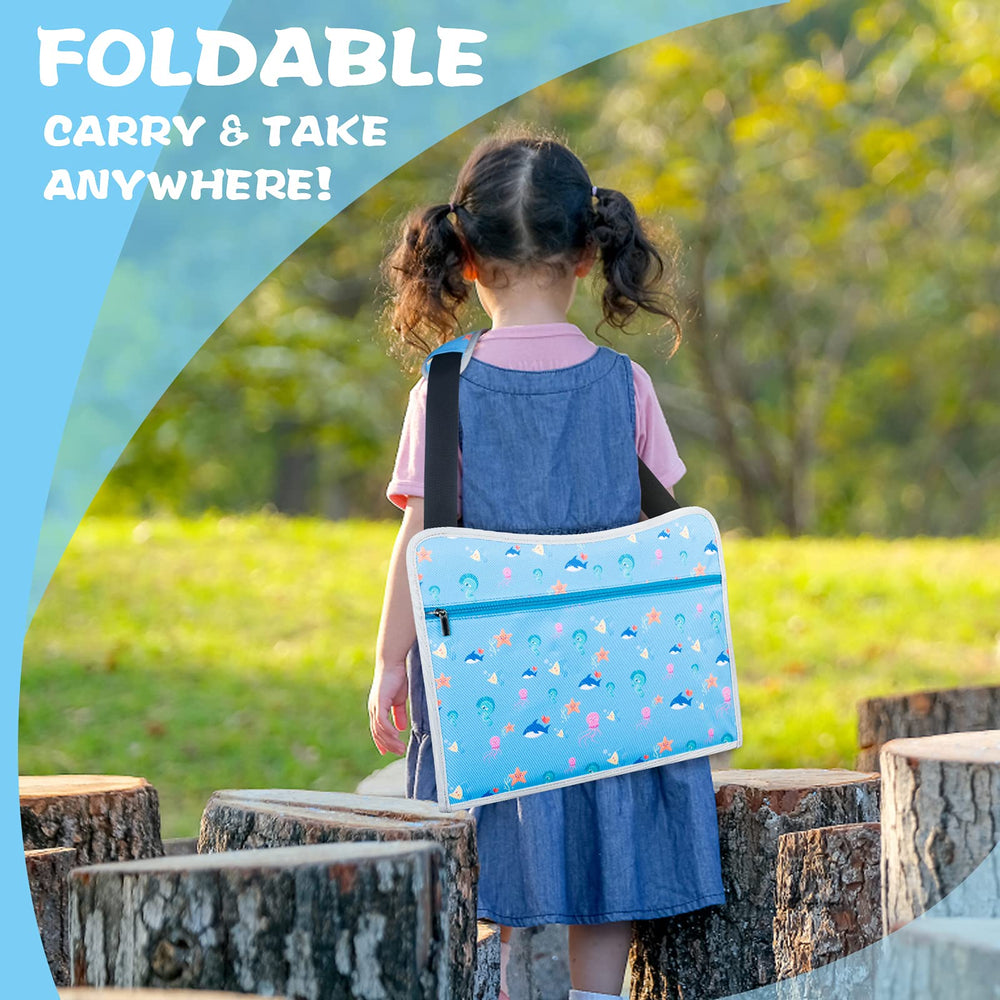 MENZOKE travel tray with detachable strap offers easy carry and stabilization.