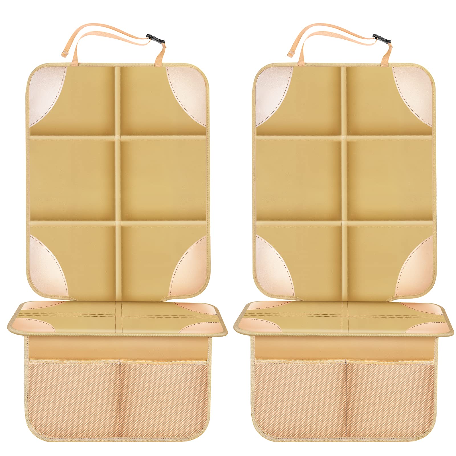 Meolsaek car seat protector ochre front view shows durable, water-resistant fabric for spills.