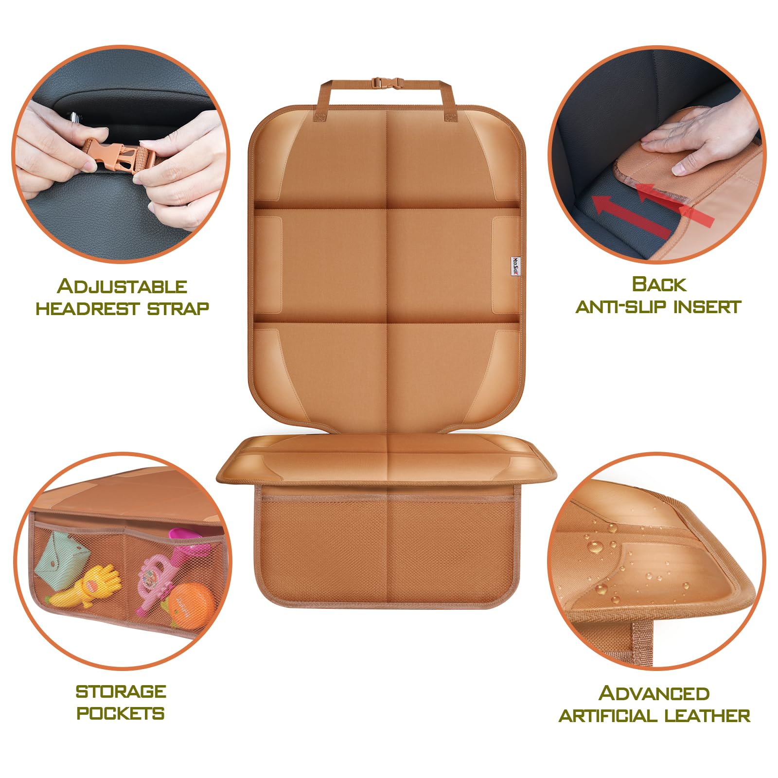 Meolsaek car seat protector PVC corner guards seat edges from wear.