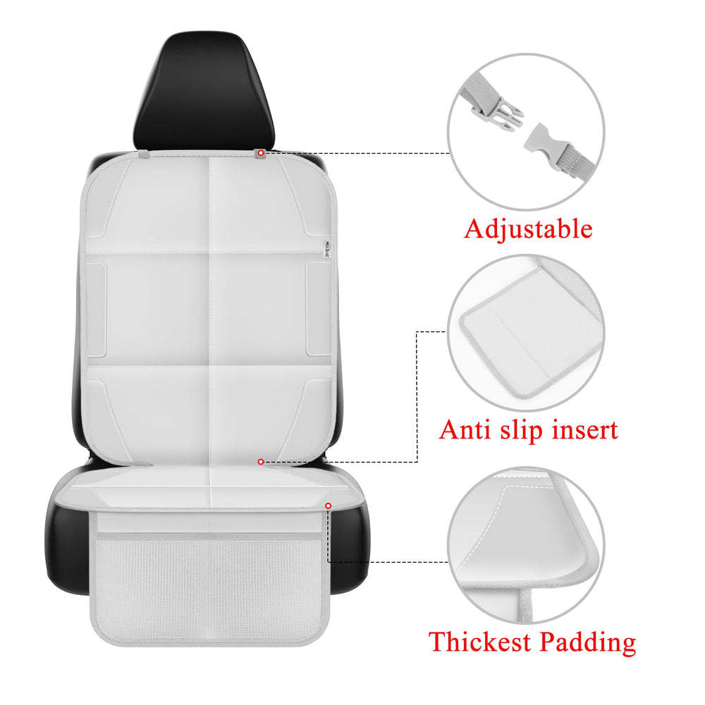 Meolsaek car seat protector seat-area—thick padding and easy wipe cleaning.