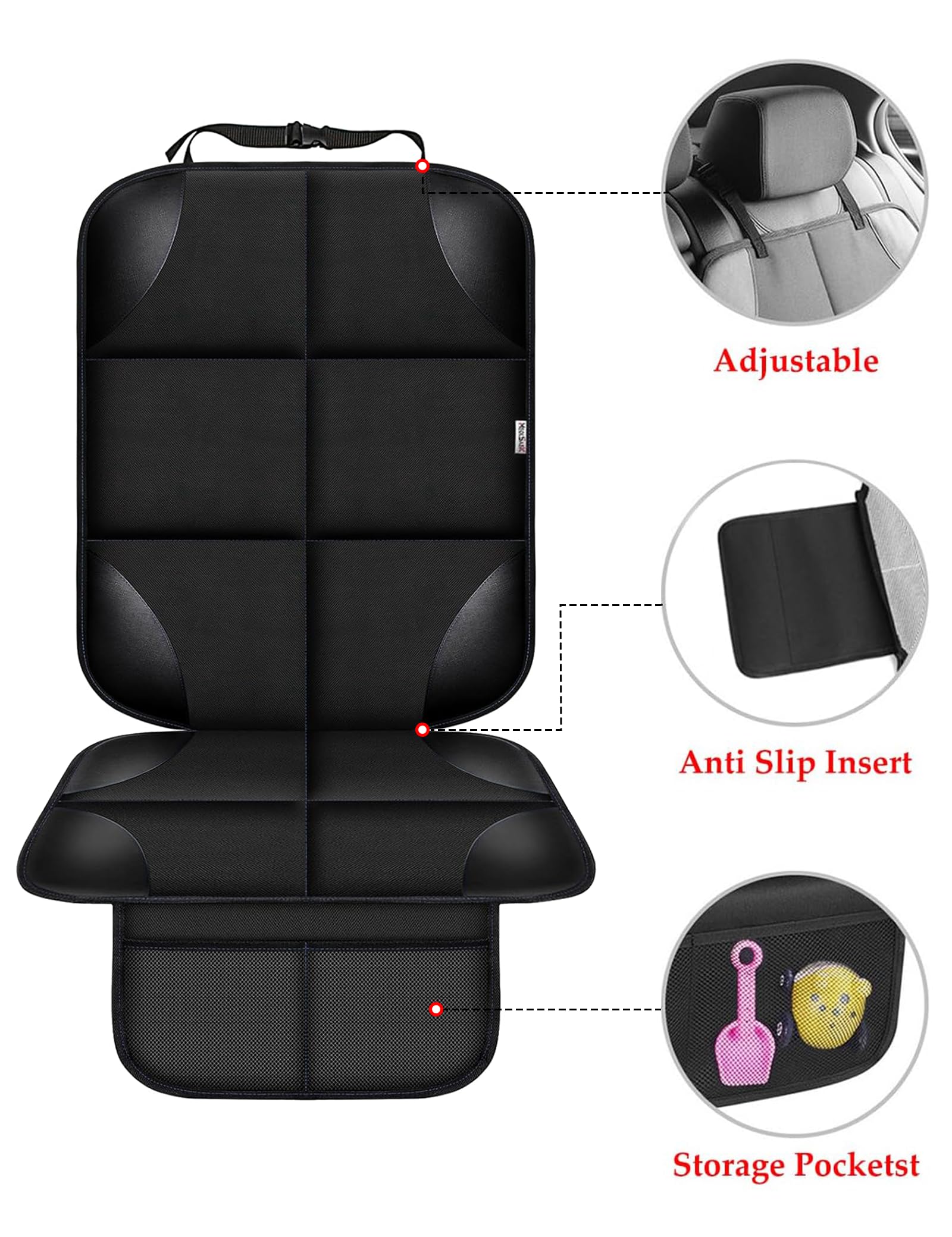 Meolsaek car seat protector seat area guarding against spills during travel.