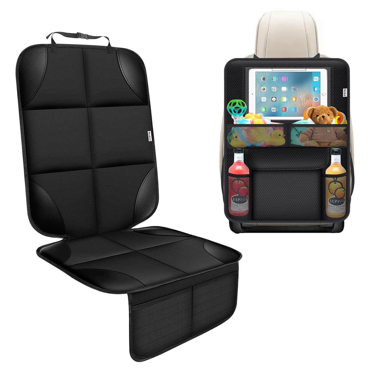 Meolsaek car seat protector under baby seat shields upholstery from spills