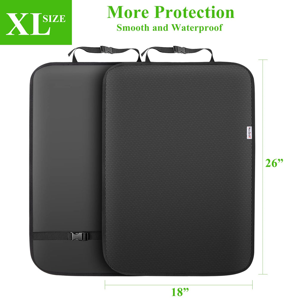 Meolsaek Kick Mats top and bottom adjustable straps secure the protector