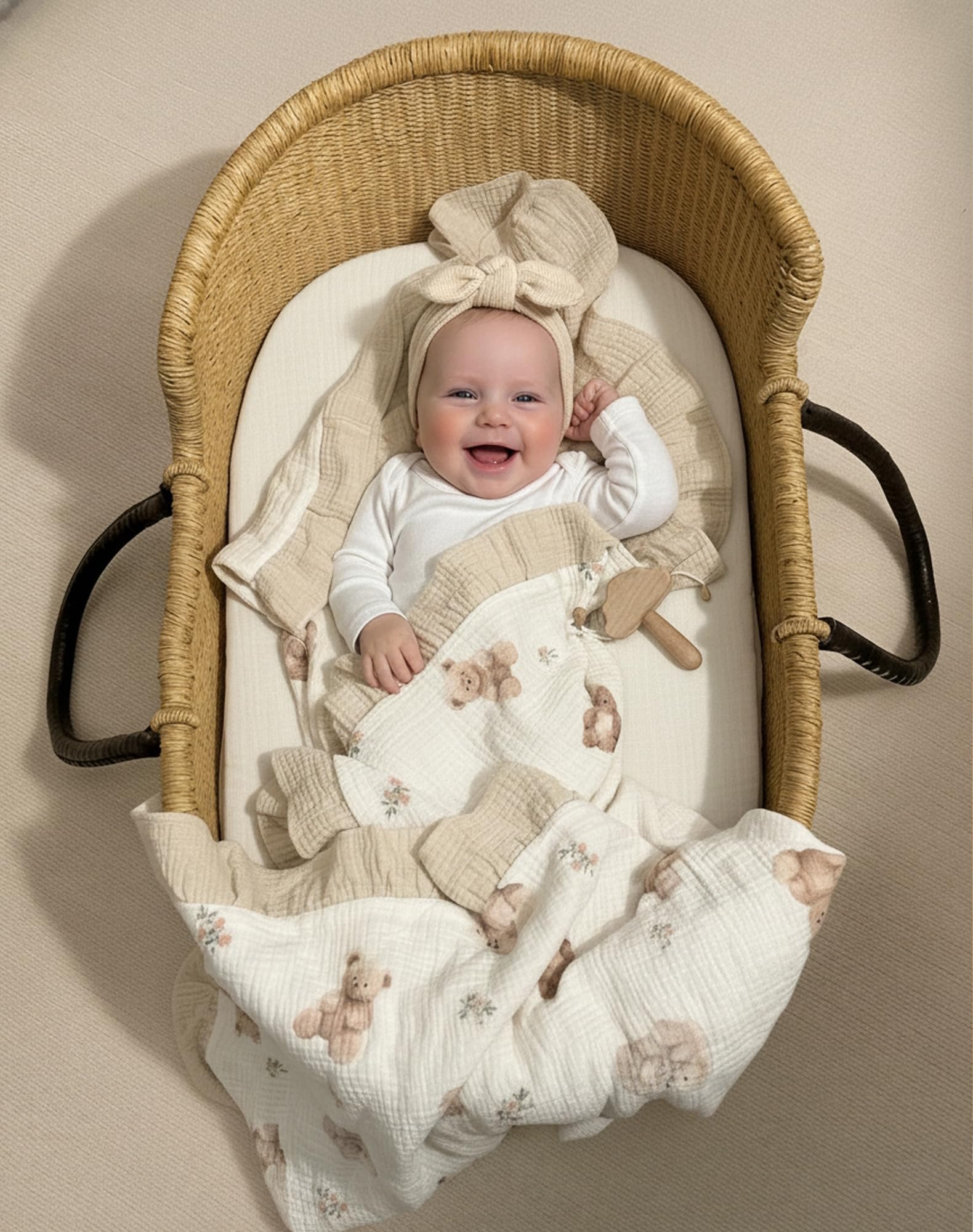 Meowcards 52x52 swaddle provides generous wrap for cozy naps.