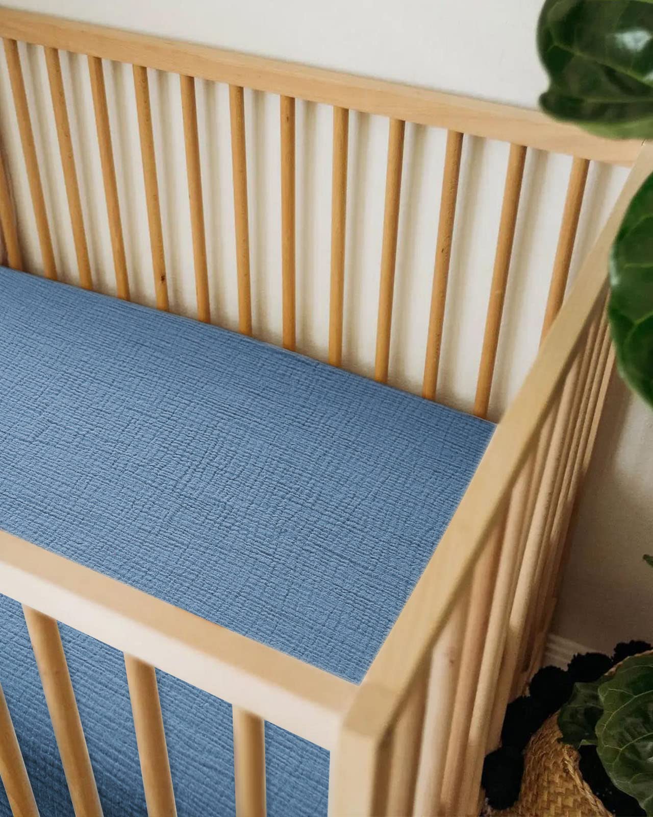 Meowcards bassinet sheet blue elastic edge, versatile nursery compatibility