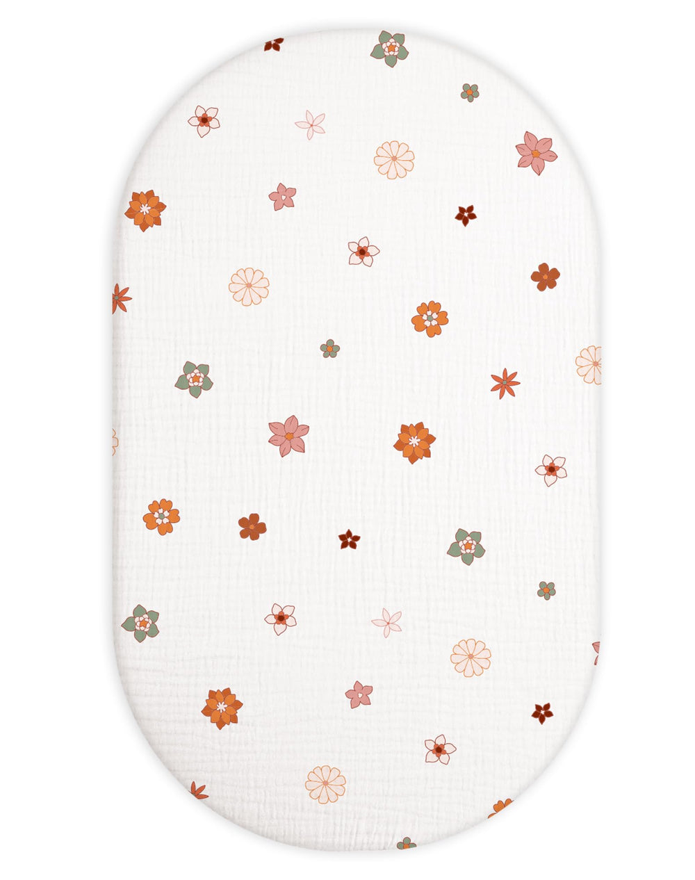 Meowcards bassinet sheet rectangle-fit in breathable muslin for cozy sleep