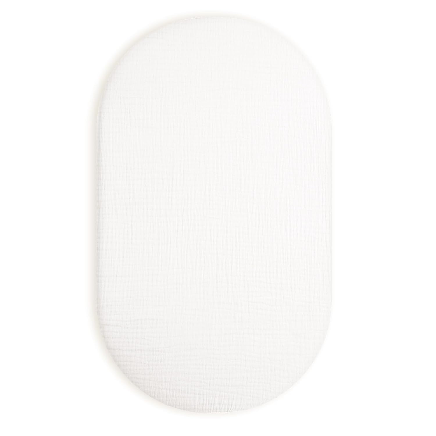 Meowcards bassinet sheet rectangle fits snugly for rectangle cribs with breathable muslin cotton.