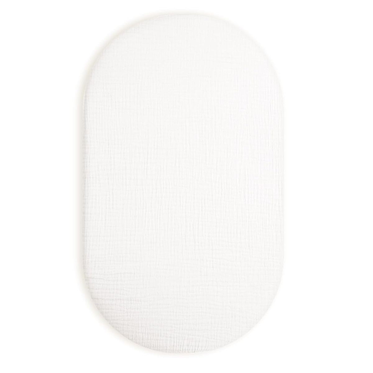 Meowcards bassinet sheet rectangle fits snugly for rectangle cribs with breathable muslin cotton.