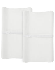 Meowcards changing pad cover in muslin white boho, breathable and gentle on baby skin.