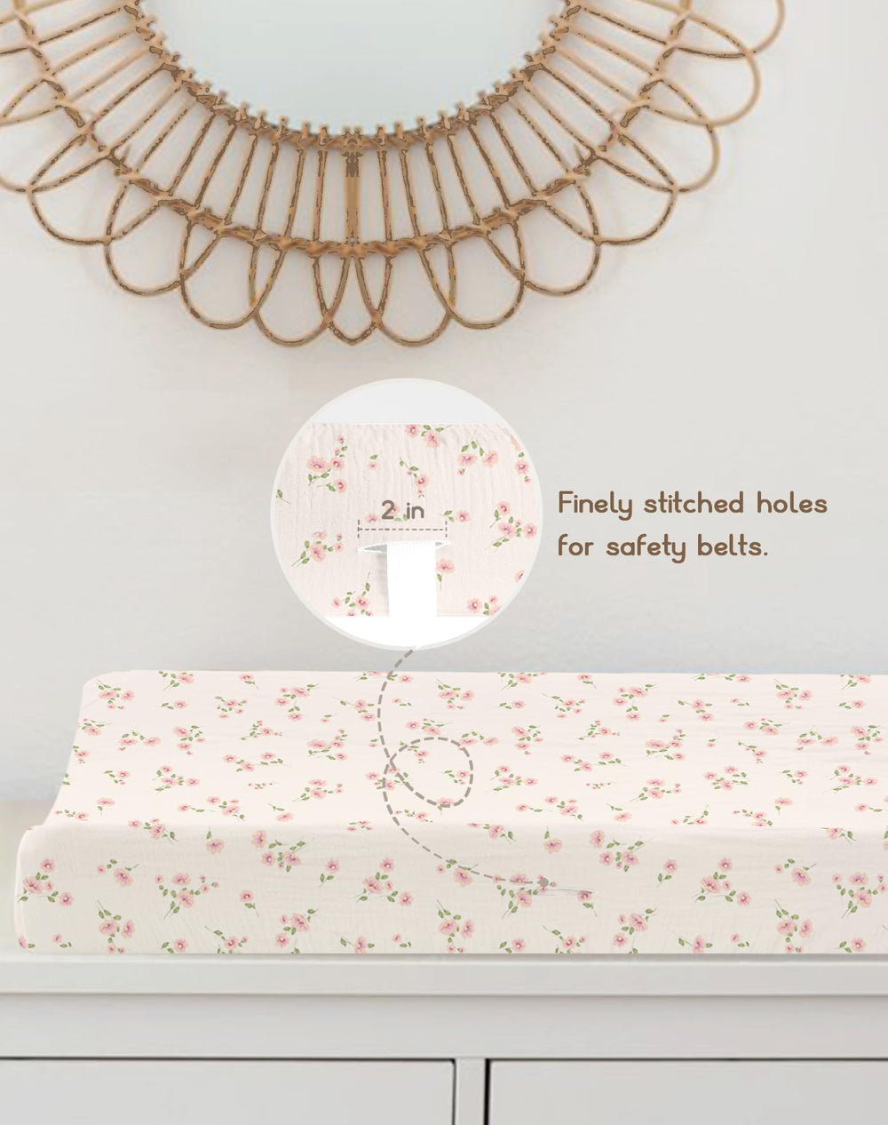 Meowcards Changing Pad Cover Rosy two-pack offers practical nursery refresh.