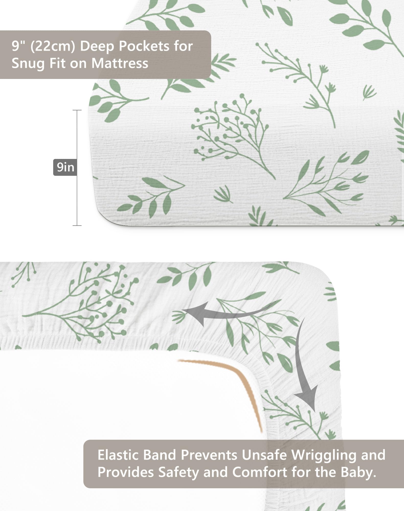 Meowcards crib sheets 28x52 fit on standard crib or toddler mattress
