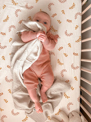 Meowcards crib sheets 2-pack on crib mattress fits standard 28x52.