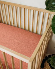Meowcards mini crib sheet in neutral brick color complements modern nurseries