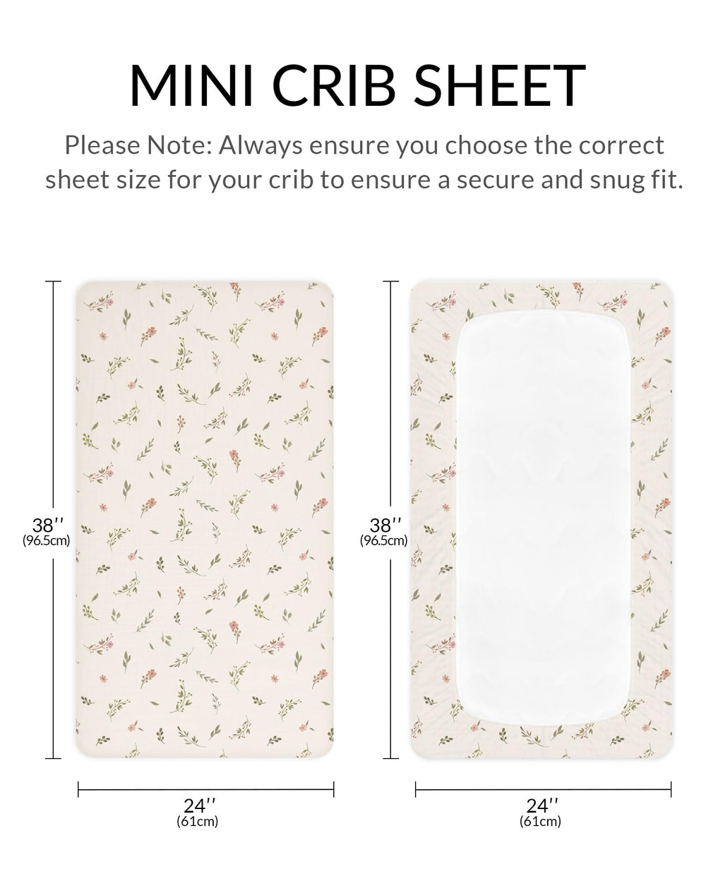 Meowcards mini crib sheets 24x38 fit pack-and-play mattresses for quick, snug changes.
