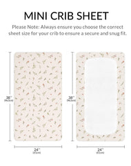 Meowcards mini crib sheets 24x38 fit pack-and-play mattresses for quick, snug changes.