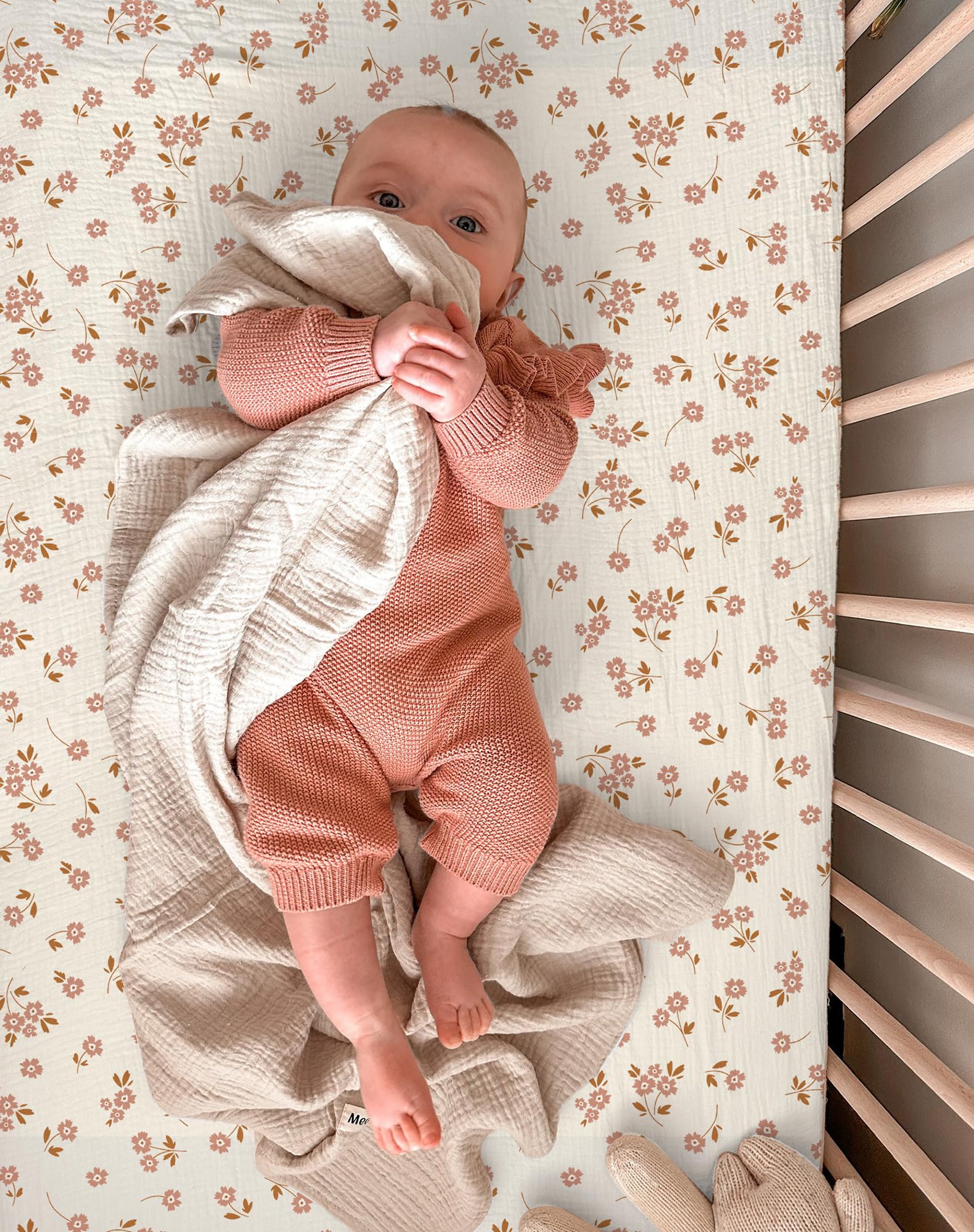 Meowcards mini crib sheets easy-care machine wash convenience keeps baby bedding fresh.