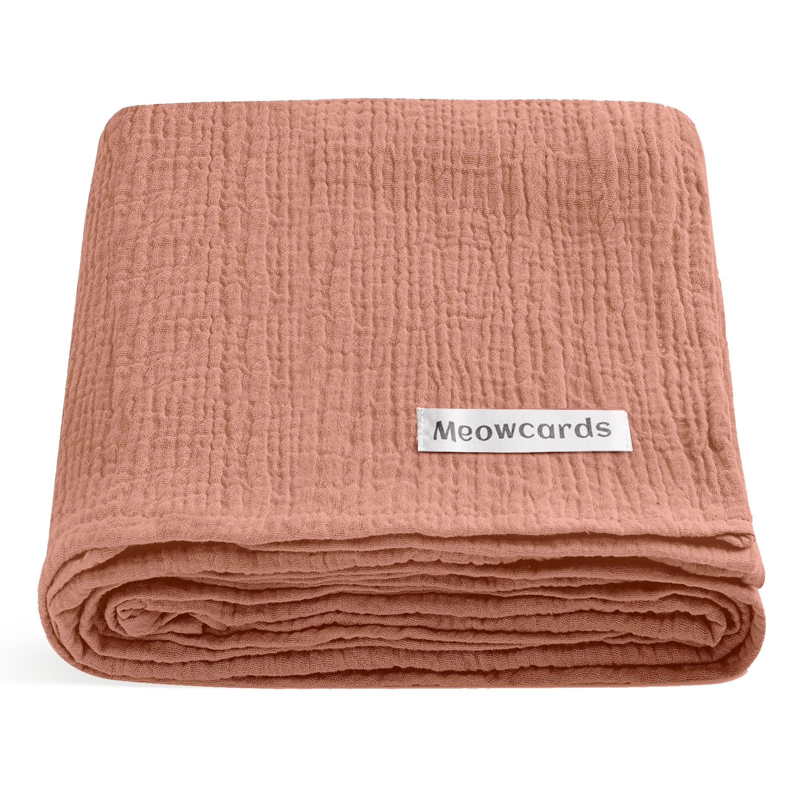 Meowcards muslin swaddle blanket 47x47 provides generous coverage for swaddling and easy nursing coverage.