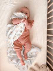Meowcards Muslin Swaddle Flower-A folded display highlights generous 47x47 inch size.