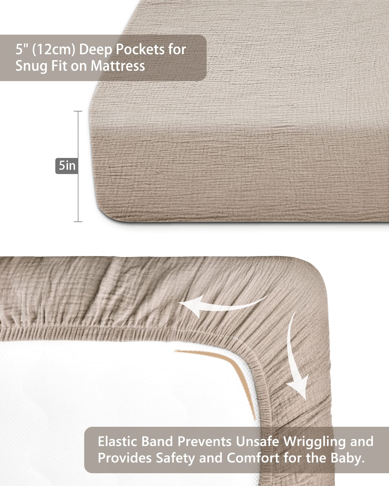 Meowcards neutral crib sheet beige cream demonstrates versatile nursery styling