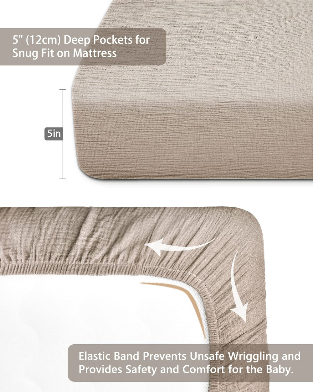 Meowcards neutral crib sheet beige cream demonstrates versatile nursery styling